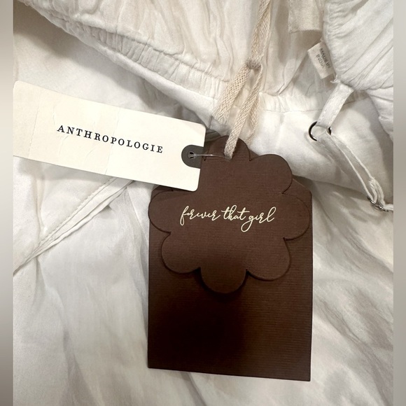 Anthropologie Forever That Girl Mini Dress Size XL White Spaghetti Straps Flowy - Picture 11 of 15